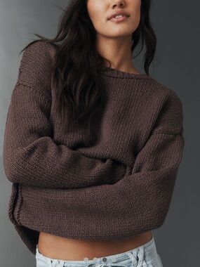 Pilcro cotton sweater, Chocolate brown.  Size XL, EUC